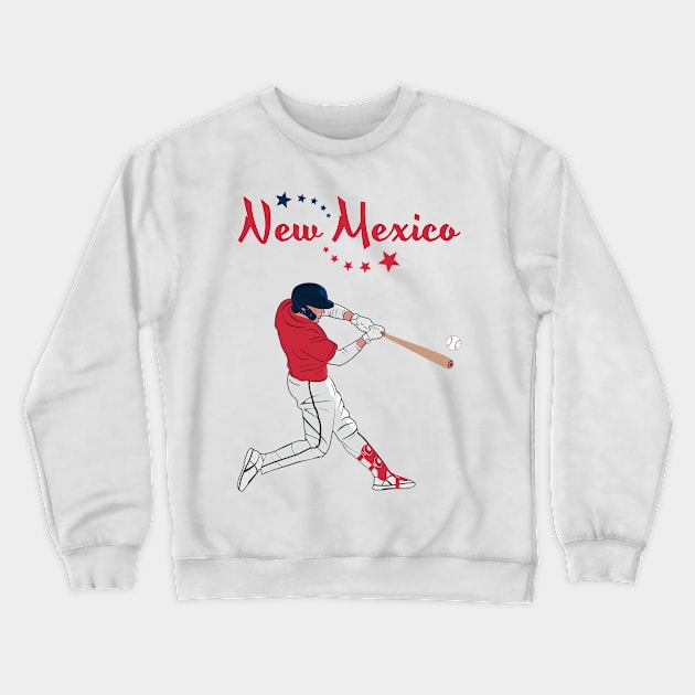 New Mexico USA Baseball Crewneck Sweatshirt by VISUALUV